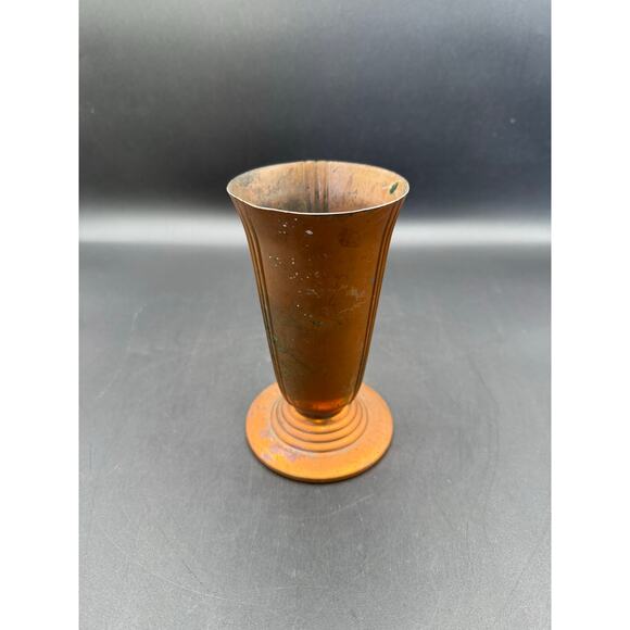 Vint 1930’s Chase Minerva Copper Vase with Butterscotch Bakelite Stem - Picture 6 of 7